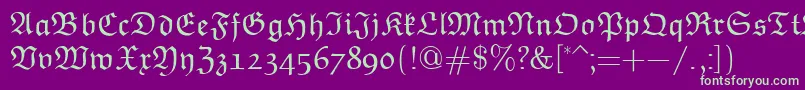 EuclidFraktur-fontti – vihreät fontit violetilla taustalla
