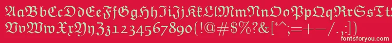 Шрифт EuclidFraktur – зелёные шрифты на красном фоне