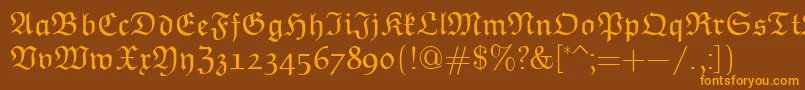 Шрифт EuclidFraktur – оранжевые шрифты на коричневом фоне