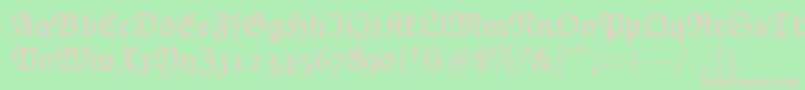 フォントEuclidFraktur – 緑の背景にピンクのフォント