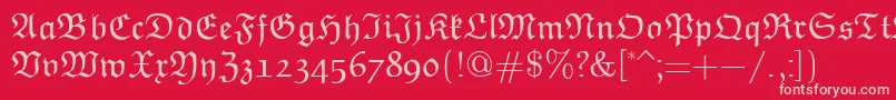 EuclidFraktur-Schriftart – Rosa Schriften auf rotem Hintergrund