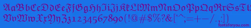 Шрифт EuclidFraktur – фиолетовые шрифты на синем фоне