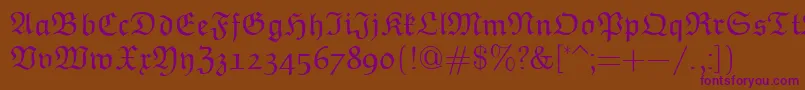 フォントEuclidFraktur – 紫色のフォント、茶色の背景