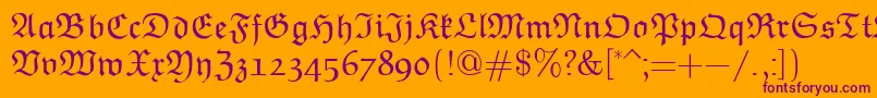 EuclidFraktur-Schriftart – Violette Schriften auf orangefarbenem Hintergrund