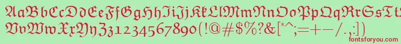 EuclidFraktur Font – Red Fonts on Green Background