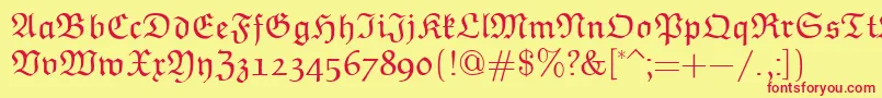 Шрифт EuclidFraktur – красные шрифты на жёлтом фоне