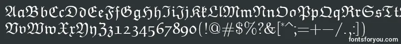 EuclidFraktur-fontti – valkoiset fontit mustalla taustalla