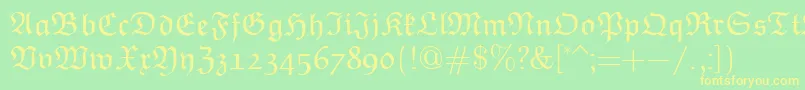 EuclidFraktur Font – Yellow Fonts on Green Background