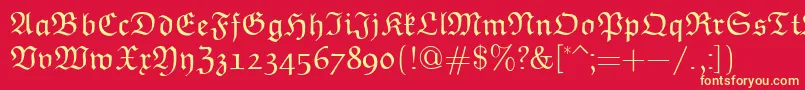 EuclidFraktur Font – Yellow Fonts on Red Background