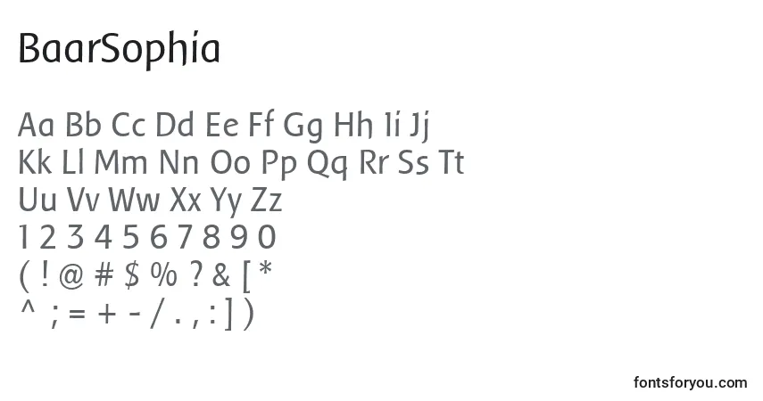 Шрифт BaarSophia – алфавит, цифры, специальные символы