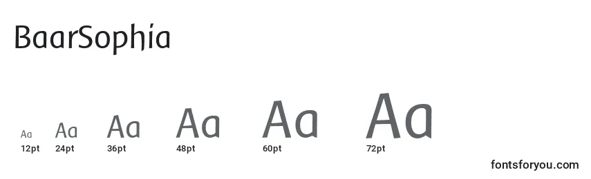 Размеры шрифта BaarSophia