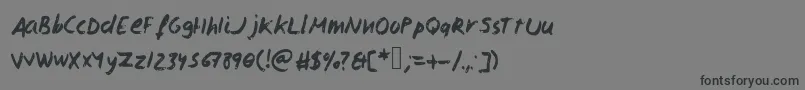 フォントIsaacscript2 – 黒い文字の灰色の背景