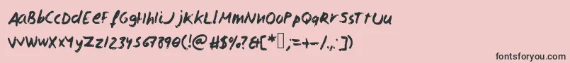 Isaacscript2 Font – Black Fonts on Pink Background