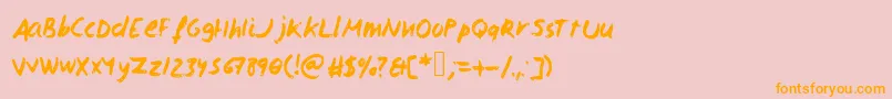 Isaacscript2 Font – Orange Fonts on Pink Background