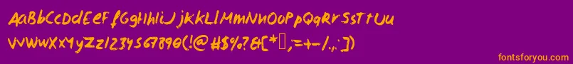 Isaacscript2 Font – Orange Fonts on Purple Background