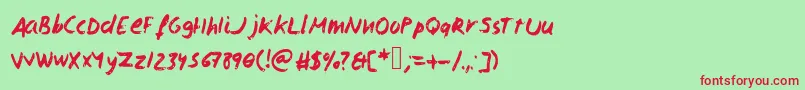 fuente Isaacscript2 – Fuentes Rojas Sobre Fondo Verde