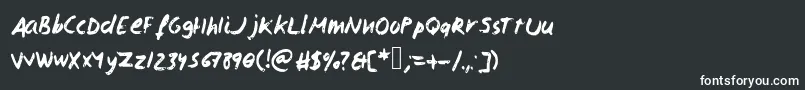 フォントIsaacscript2 – 黒い背景に白い文字