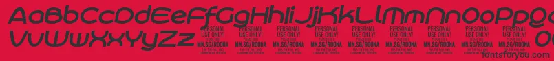 Шрифт RoonasansboitPersonalUse – чёрные шрифты на красном фоне