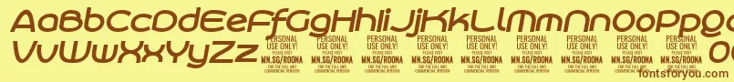 RoonasansboitPersonalUse Font – Brown Fonts on Yellow Background