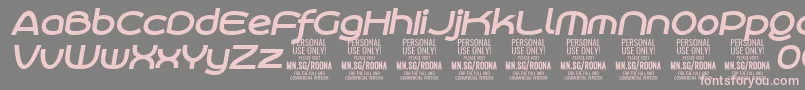 Czcionka RoonasansboitPersonalUse – różowe czcionki na szarym tle