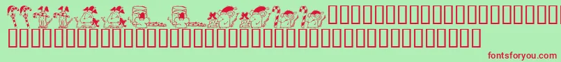 KrChristmas2002Dings3 Font – Red Fonts on Green Background