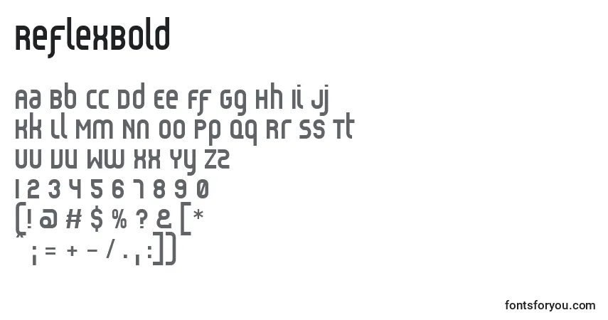 Шрифт ReflexBold – алфавит, цифры, специальные символы