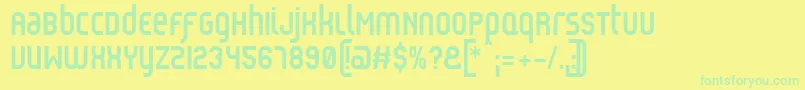 Czcionka ReflexBold – zielone czcionki na żółtym tle