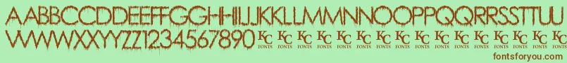 RainyDayVandaldemo Font – Brown Fonts on Green Background
