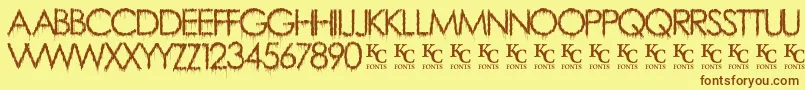 RainyDayVandaldemo Font – Brown Fonts on Yellow Background