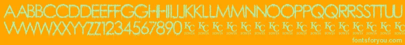 RainyDayVandaldemo Font – Green Fonts on Orange Background