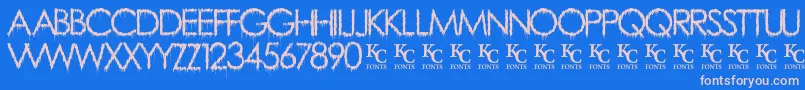 RainyDayVandaldemo Font – Pink Fonts on Blue Background