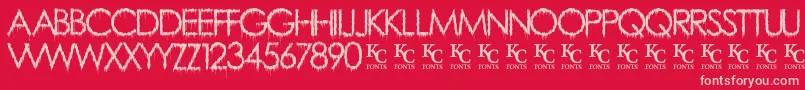 RainyDayVandaldemo Font – Pink Fonts on Red Background