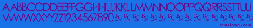 RainyDayVandaldemo Font – Purple Fonts on Blue Background
