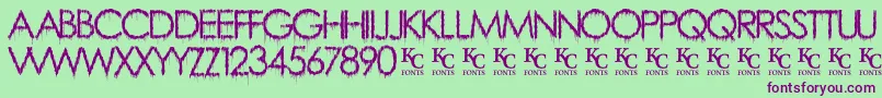 RainyDayVandaldemo Font – Purple Fonts on Green Background