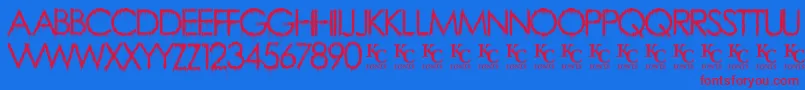 RainyDayVandaldemo Font – Red Fonts on Blue Background