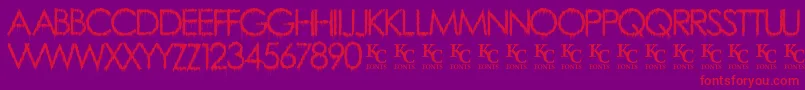 RainyDayVandaldemo-Schriftart – Rote Schriften auf violettem Hintergrund