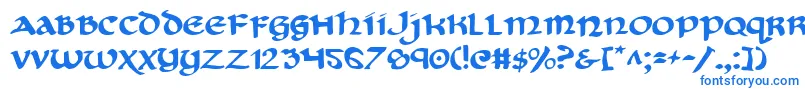 フォントCryv2 – 白い背景に青い文字