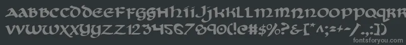 フォントCryv2 – 黒い背景に灰色の文字