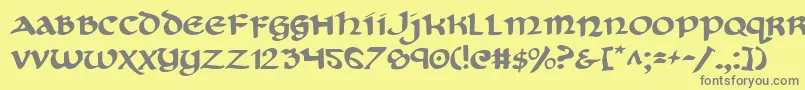 フォントCryv2 – 黄色の背景に灰色の文字