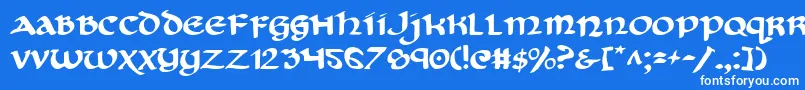 Cryv2-Schriftart – Weiße Schriften auf blauem Hintergrund