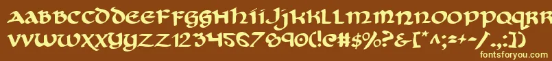 Cryv2 Font – Yellow Fonts on Brown Background