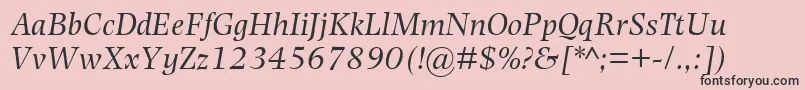 PhotinaMtItalic-Schriftart – Schwarze Schriften auf rosa Hintergrund