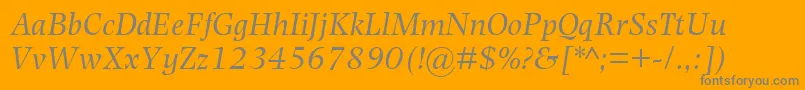 PhotinaMtItalic Font – Gray Fonts on Orange Background