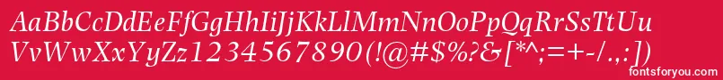 PhotinaMtItalic Font – White Fonts on Red Background