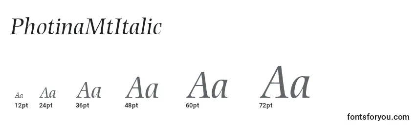 Размеры шрифта PhotinaMtItalic