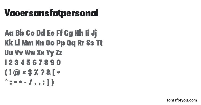 Fuente Vacersansfatpersonal - alfabeto, números, caracteres especiales