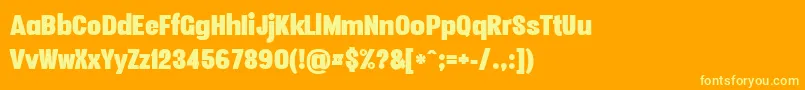 Vacersansfatpersonal-fontti – keltaiset fontit oranssilla taustalla