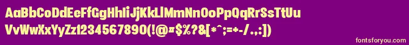 Vacersansfatpersonal-fontti – keltaiset fontit violetilla taustalla