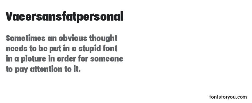 Review of the Vacersansfatpersonal Font
