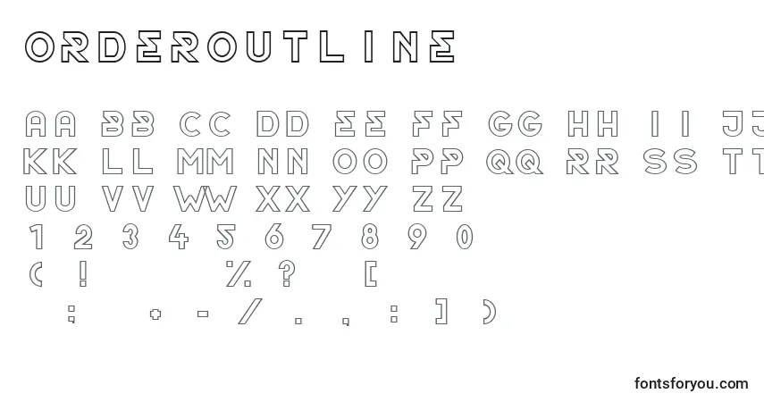 OrderOutline-fontti – aakkoset, numerot, erikoismerkit